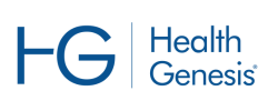 Health Genesis site logo supplement manufacturer website branding identity