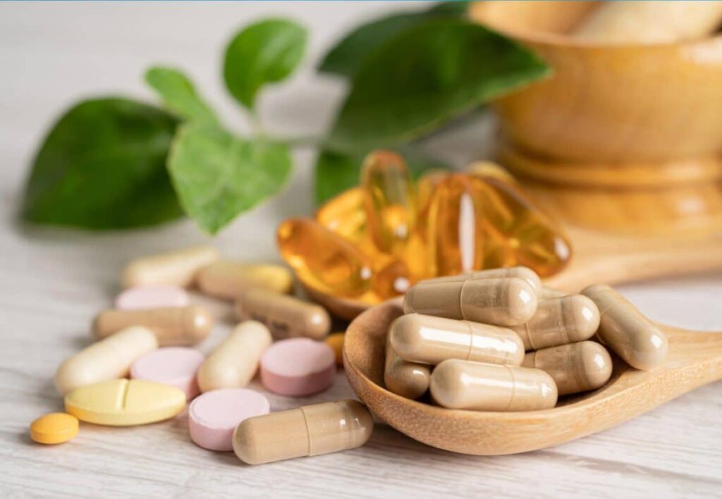 Vitamin supplements colorful capsules for daily health and nutrition support