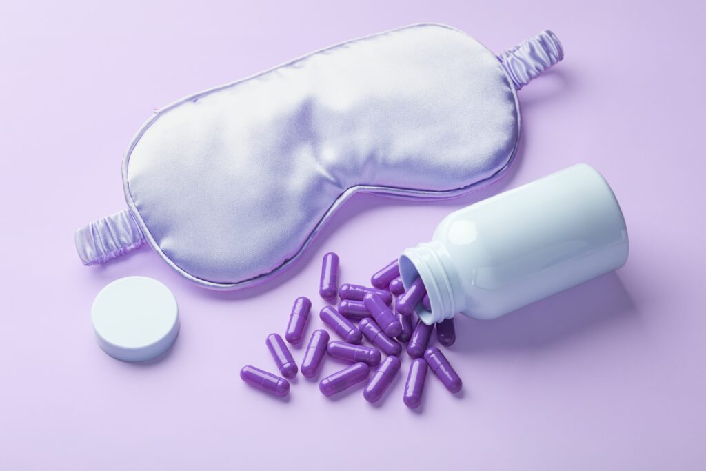 Melatonin sleeping supplement for natural sleep support and rest
