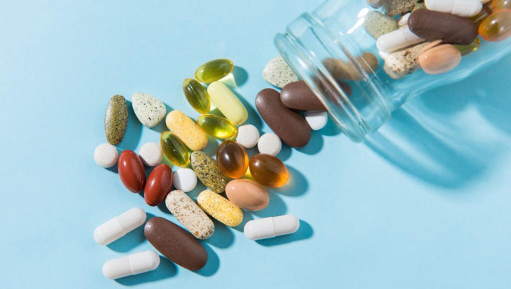Vitamins capsules and tablets for daily nutritional health support