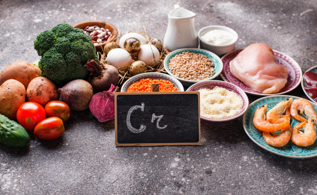 Natural chromium supplement sources including broccoli nuts and whole grains