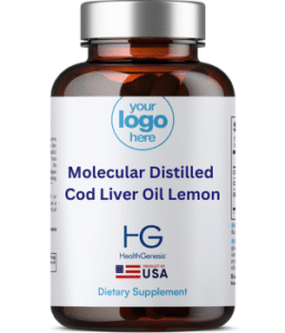 Private Label Molecular Distilled Cod Liver Oil Lemon - Health Genesis Manufacturing