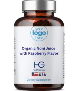 Private Label Organic Noni Juice with Raspberry Flavor - Health Genesis Manufacturing