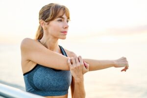 Female athlete helped by peptides for sports nutrition